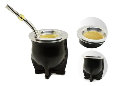 Mate Uruguayo de calabaza artesanal con bombilla Pico de loro