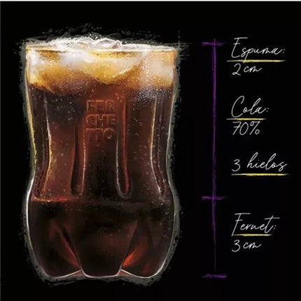 Vaso Fernet Ferchetto Botella Cortada + Posa Vaso + Revolvedor (Impuestos incluidos)
