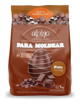 Chocolate con leche en forma de Pins para moldear Alpino, 1 kg / 35,26 oz