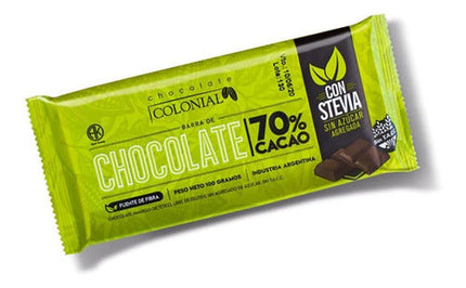 Barra de Chocolate 70% Sin TACC Colonial, 100 g / 3,52 oz