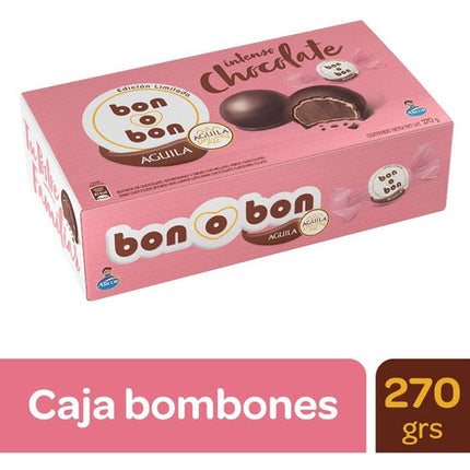 Caja Bon o Bon de Chocolate Intenso Aguila Arcor, 270 g / 9,52 oz (Caja de 18 unidades)
