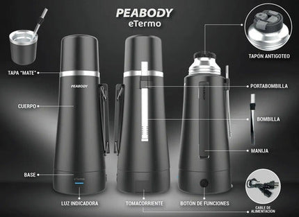 Termo Eléctrico Peabody eTermo con 2 niveles de corte de temperatura (1 Litro)