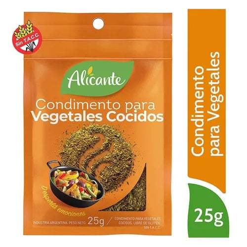 Condimento para Vegetales Cocidos Sin TACC Alicante, 25 g / 0,88 oz