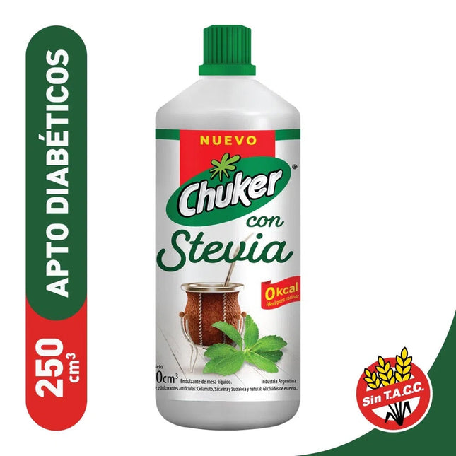 Liquid Chuker Sweetener with Stevia, 250 cc