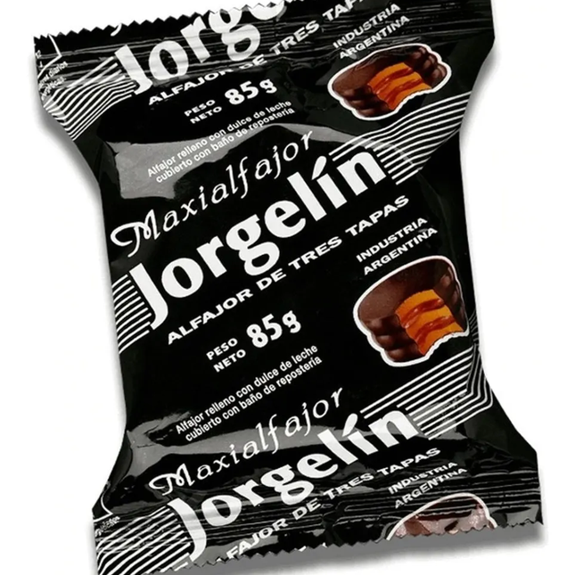 Jorgelín Triple Alfajor with Dulce de Leche and Dark Chocolate, 75 g