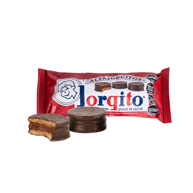 Alfajor Jorgito Mini de Chocolate Negro con Dulce de Leche, presentación 155 g / 5.46 oz