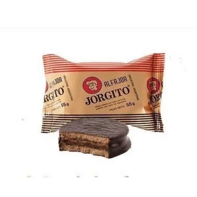 Paquete de 6 Alfajores Jorgito de Chocolate Negro con Dulce de Leche, 55 g / 1.94 oz cada uno