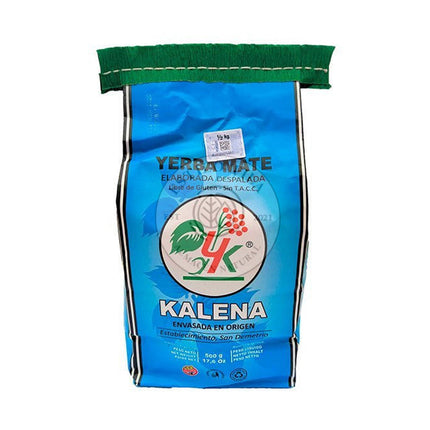 Yerba mate Kalena Suave Orgánica sin palo Sin TACC, 500 g / 17,63 oz (Paquete Azul)