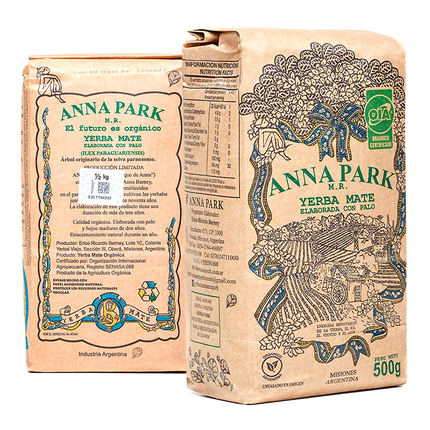 Yerba mate Anna Park Orgánica  Con Palo, 500 g / 17,63 oz