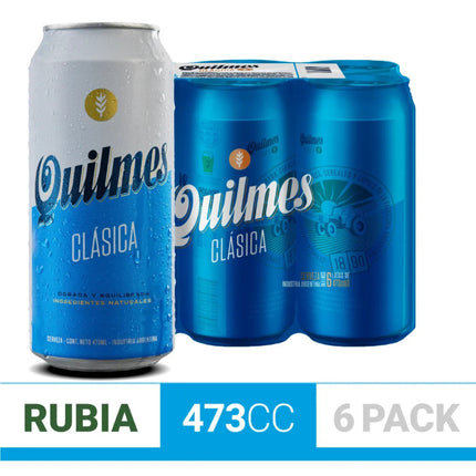 Cerveza Quilmes Clásica Rubia Pack x6 Latas 473 ml – Envío internacional