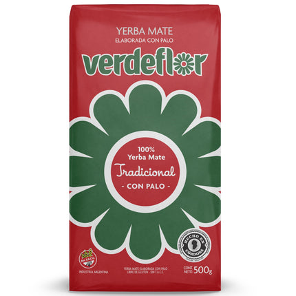 Yerba Mate Verdeflor 100% Tradicional Sin TACC (Con Palo) 500 g / 17,63 oz – Yerba Argentina Apta Celíacos