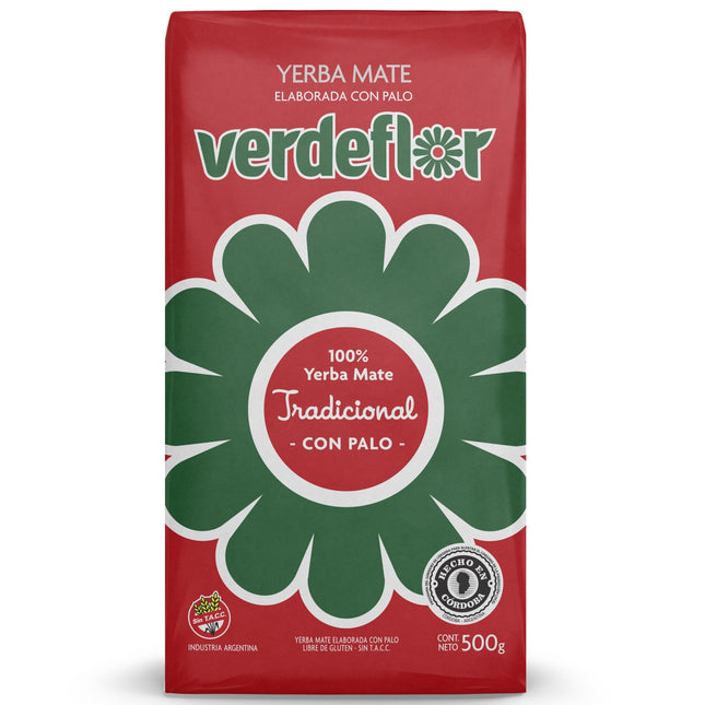 Yerba Mate Verdeflor 100% Tradicional Sin TACC (Con Palo) 500 g / 17,63 oz – Yerba Argentina Apta Celíacos