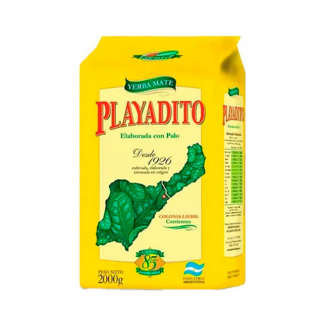 Yerba Mate Playadito Con Palo paquete 2 kg (70.54 oz) – Yerba mate argentina premium para mate tradicional
