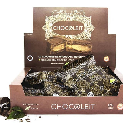 Gluten-Free Alfajores with Dulce de Leche and Dark Chocolate, Chocoleit, 50 g (box of 12)
