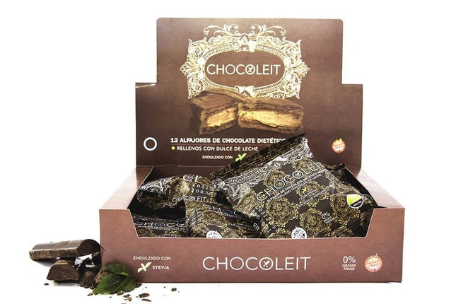 Gluten-Free Alfajores with Dulce de Leche and Dark Chocolate, Chocoleit, 50 g (box of 12)