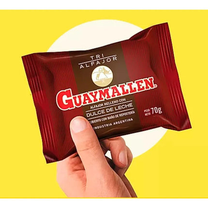 Alfajor Guaymallen Triple de chocolate Negro, 70 g / 2,46 oz (Paquete 6 unidades)