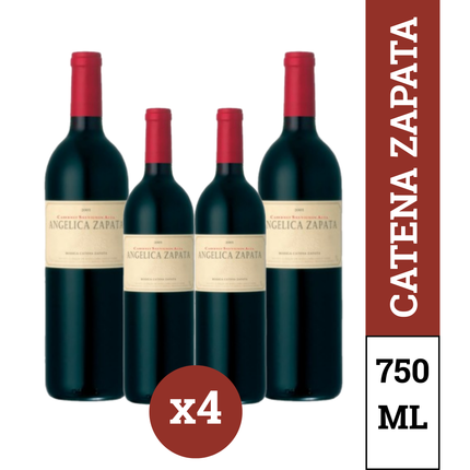 Pack x4 Angélica Zapata Vino Cabernet Sauvignon Alta 750 ml – vino argentino premium de Mendoza con notas de frutos negros, especias y final elegante