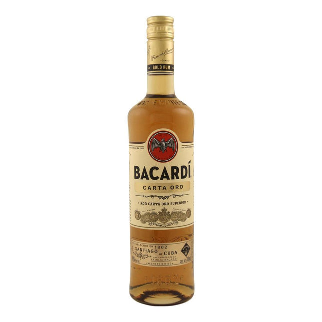 Botella Bacardi Ron Gold 750 ml / 25.3 oz – Ron dorado caribeño ideal para cocktails como Mojito, Cuba Libre y Piña Colada.