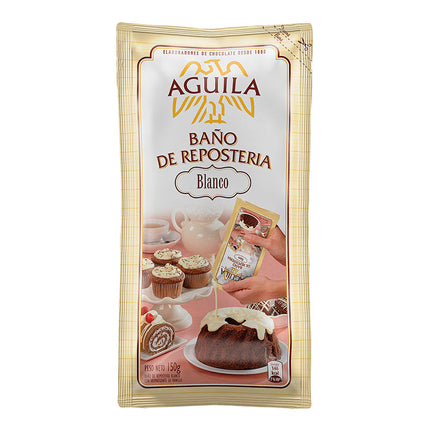 Baño de Repostería sabor Chocolate Blanco Aguila, 150 g / 5,29 oz (Pouch)