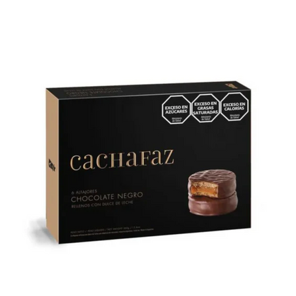 Cachafaz Alfajor de Chocolate Negro con Dulce de Leche – Caja 12 Unidades – 720 g / 25.4 oz