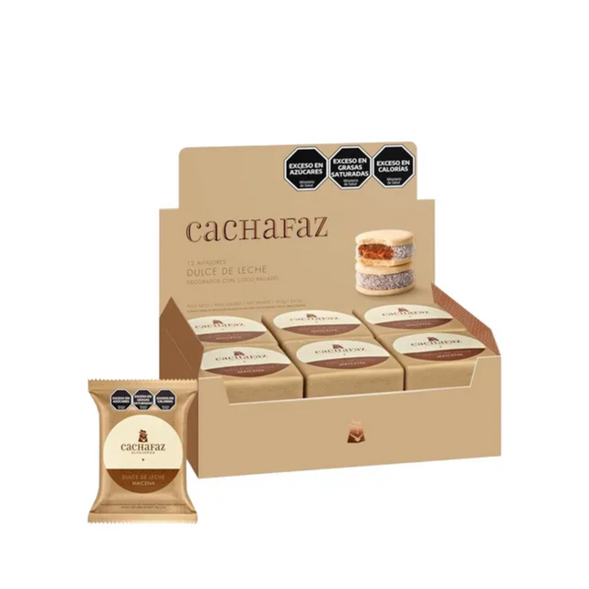 Cachafaz Alfajor de Maicena con Coco y Dulce de Leche – Caja de 12 – 912 g / 32.16 oz – alfajores argentinos gourmet