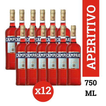 Campari Aperitivo pack x12 botellas 750 ml – Bitter italiano clásico para cócteles