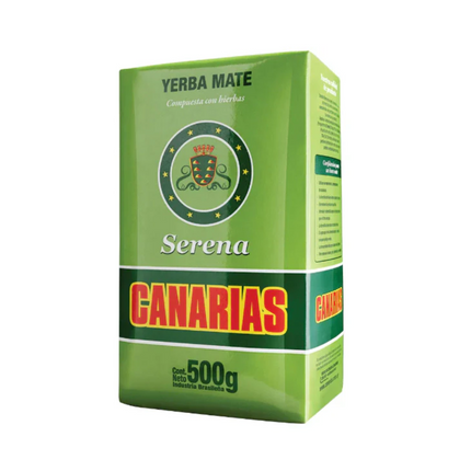 Canarias Yerba Mate Serena 500 g / 17.6 oz – Yerba mate uruguaya compuesta con hierbas naturales