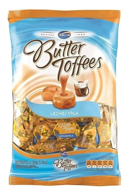 Caramelos Arcor Butter Toffees sabor Dulce de Leche rellenos, 822 g (Bolsa de fiesta)