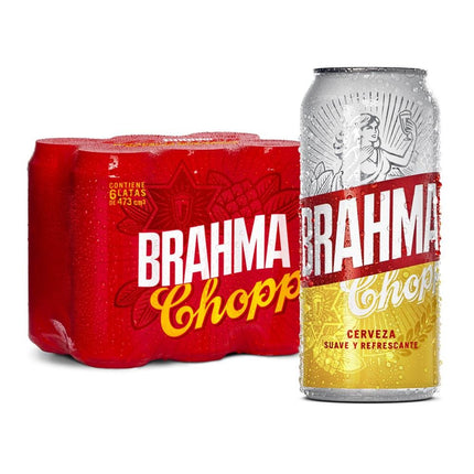 Cerveza Brahma Chopp, 473 ml /  99,88 oz  (Pack de 6)