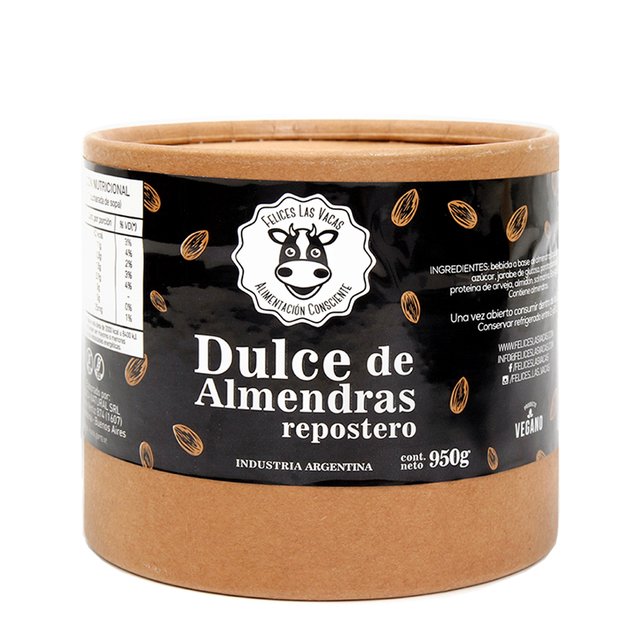 Dulce de Almendras Repostero Felices las Vacas 950 g Vegano – Envío internacional