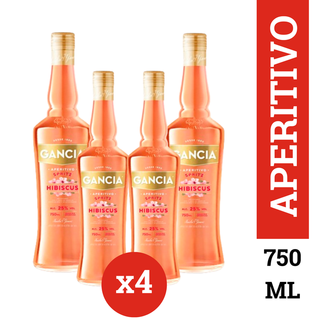 Gancia Spritz Aperitivo Italiano pack x4 botellas 750 ml – cóctel cítrico y burbujeante listo para servir
