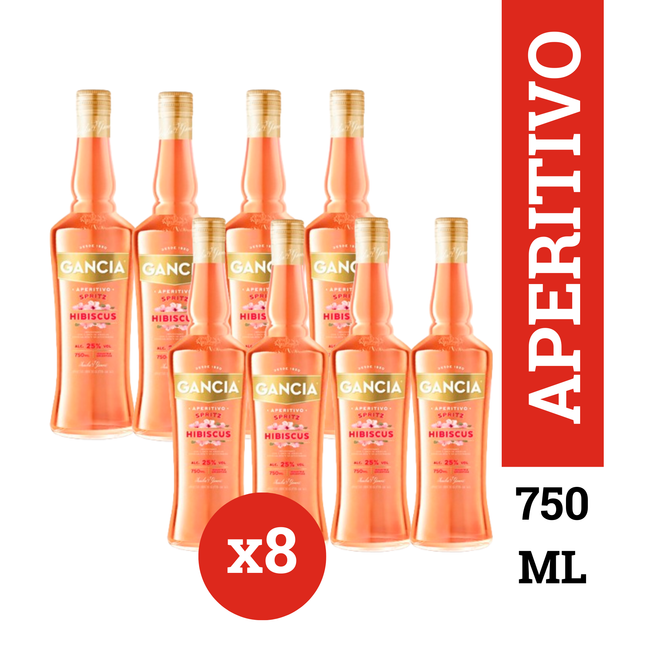 Gancia Spritz Aperitivo Italiano pack x8 botellas 750 ml – aperitivo italiano cítrico y refrescante listo para servir