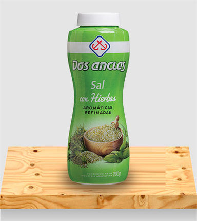 Sal con Hierbas aromáticas refinadas Dos Anclas, 200 g / 7,05 oz (Salero)