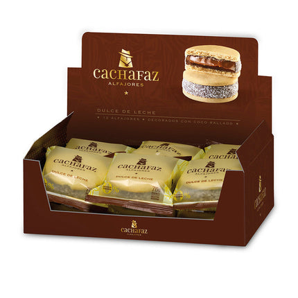 Cachafaz Alfajor Cornstarch con Coco Rallado y Dulce de Leche 912 g / 32.16 oz (Caja de 12)