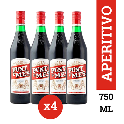Punt e Mes Rossio Vermut Italiano pack x4 botellas 750 ml – vermut amaro clásico para Negroni y Americano