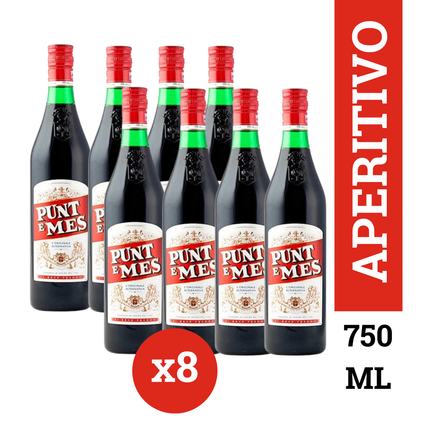 Punt e Mes Rossio Vermut Italiano pack x8 botellas 750 ml – vermut amaro premium para coctelería internacional