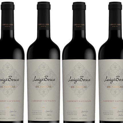 Combo 4 vinos Luigi Bosca De Sangre Cabernet Sauvignon 750 ml - Vino tinto premium argentino