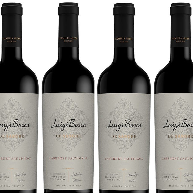 Combo 4 vinos Luigi Bosca De Sangre Cabernet Sauvignon 750 ml - Vino tinto premium argentino
