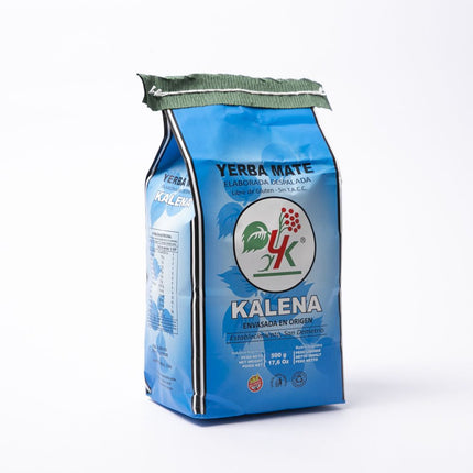 Yerba mate Kalena Suave Orgánica sin palo Sin TACC, 500 g / 17,63 oz (Paquete Azul)