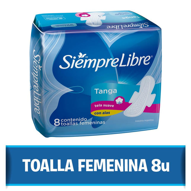 Toallas femeninas Tanga Siempre Libre (8 unidades)