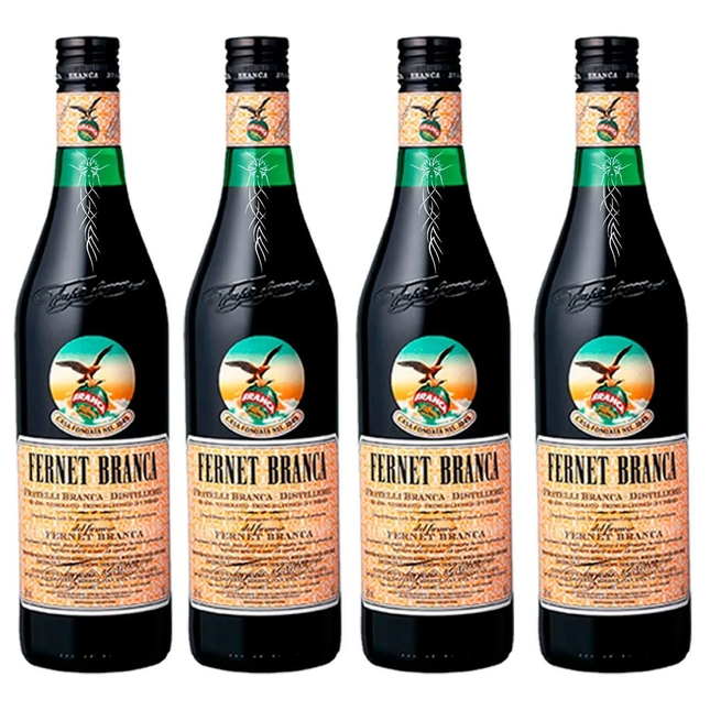 Combo de 4 Fernet Argentino Branca, 750 mL (Impuestos incluidos)