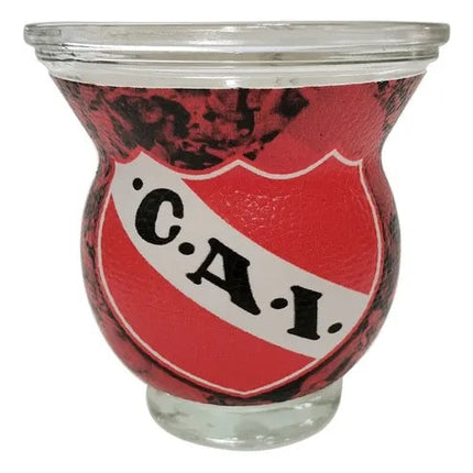 Mate de vidrio recubierto en eco cuero