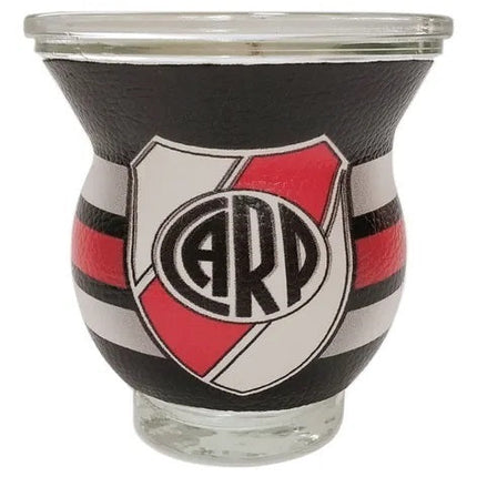 Mate de vidrio recubierto en eco cuero